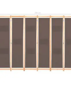 vidaXL 6-Panel Room Divider Brown 240x170x4 cm Fabric