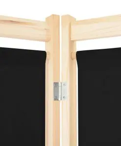 vidaXL 5-Panel Room Divider Black 200x170x4 cm Fabric