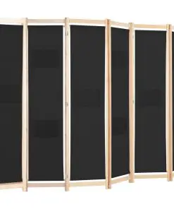 vidaXL 6-Panel Room Divider Black 240x170x4 cm Fabric