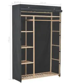 vidaXL Wardrobe Grey 110x40x170 cm Fabric