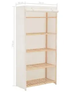vidaXL Wardrobe White 79x40x170 cm Fabric