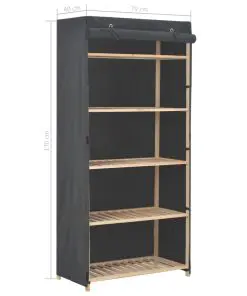 vidaXL Wardrobe Grey 79x40x170 cm Fabric