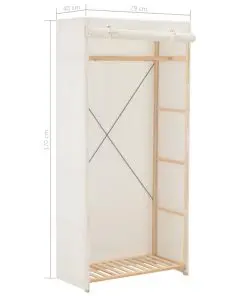 vidaXL Wardrobe White 79x40x170 cm Fabric
