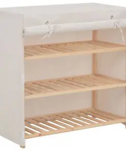 vidaXL Shoe Cabinet with Cover White 79x40x80 cm Fabric