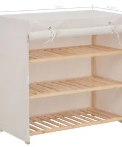 vidaXL Shoe Cabinet with Cover White 79x40x80 cm Fabric