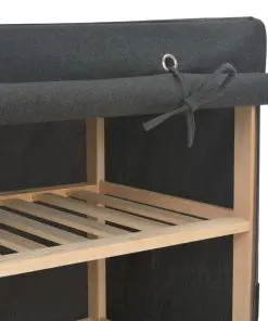 vidaXL Shoe Cabinet with Cover Grey 79x40x80 cm Fabric