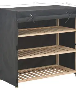 vidaXL Shoe Cabinet with Cover Grey 79x40x80 cm Fabric