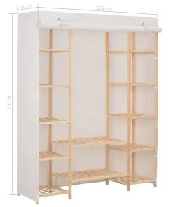 vidaXL Wardrobe White 135x40x170 cm Fabric