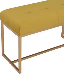 vidaXL Bench 80 cm Mustard Velvet