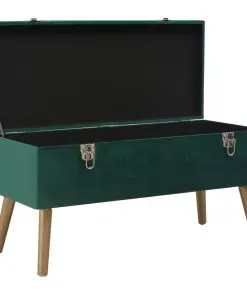 vidaXL Bench with Storage Compartment 80 cm Green Velvet