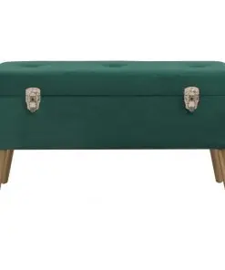 vidaXL Bench with Storage Compartment 80 cm Green Velvet