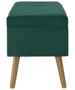 vidaXL Bench with Storage Compartment 80 cm Green Velvet