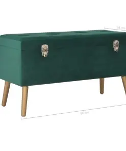 vidaXL Bench with Storage Compartment 80 cm Green Velvet