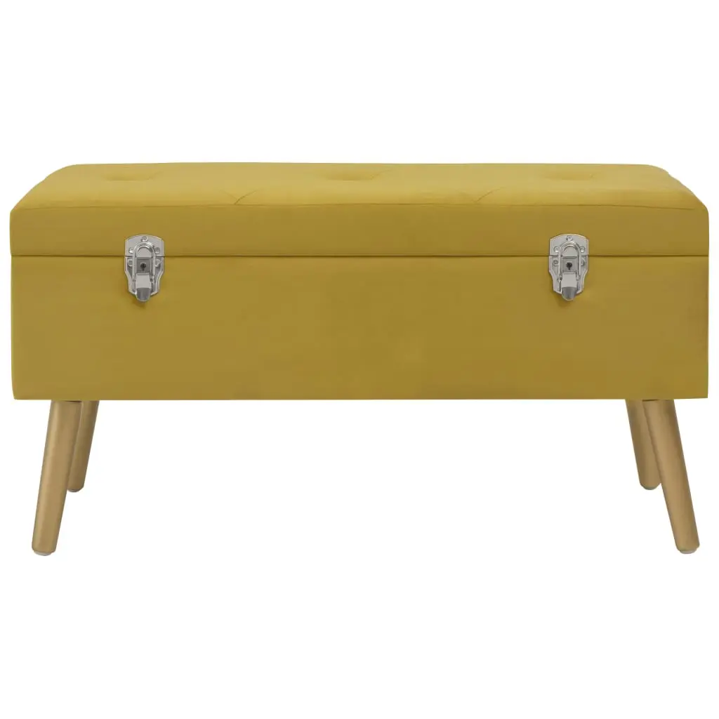 vidaXL Bench with Storage Compartment 80 cm Mustard Velvet