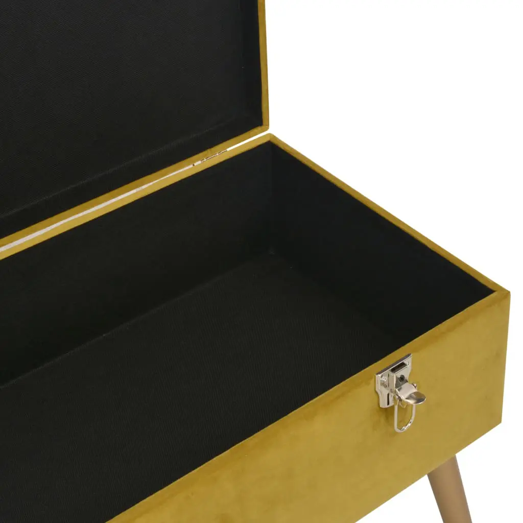 vidaXL Bench with Storage Compartment 80 cm Mustard Velvet