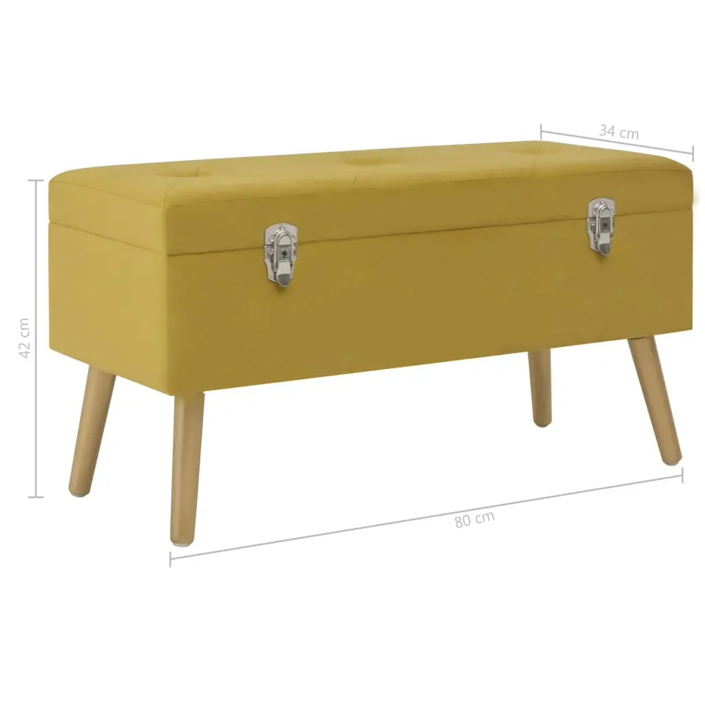 vidaXL Bench with Storage Compartment 80 cm Mustard Velvet
