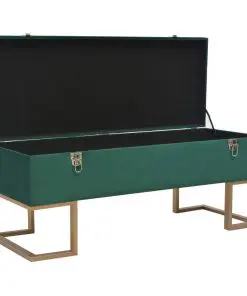 vidaXL Bench with Storage Compartment 105 cm Green Velvet