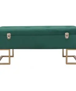 vidaXL Bench with Storage Compartment 105 cm Green Velvet