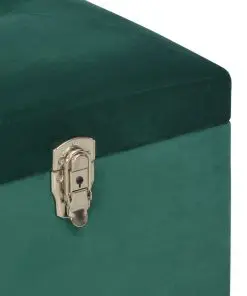 vidaXL Bench with Storage Compartment 105 cm Green Velvet