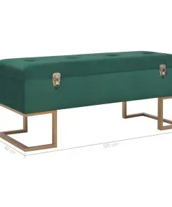 vidaXL Bench with Storage Compartment 105 cm Green Velvet