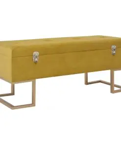 vidaXL Bench with Storage Compartment 105 cm Mustard Velvet