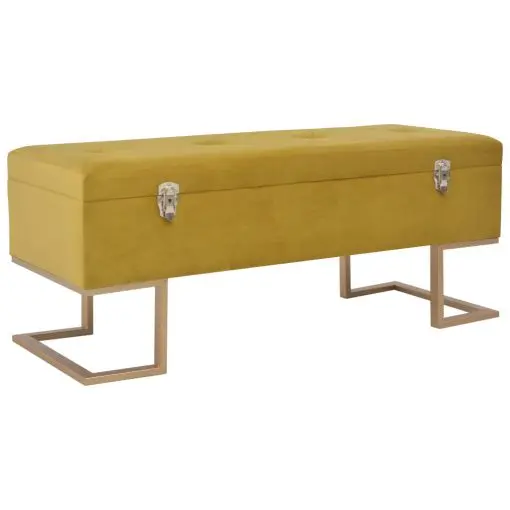 vidaXL Bench with Storage Compartment 105 cm Mustard Velvet