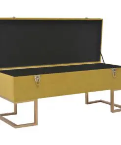 vidaXL Bench with Storage Compartment 105 cm Mustard Velvet