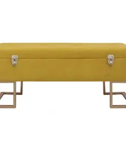 vidaXL Bench with Storage Compartment 105 cm Mustard Velvet