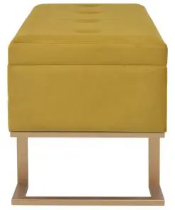 vidaXL Bench with Storage Compartment 105 cm Mustard Velvet