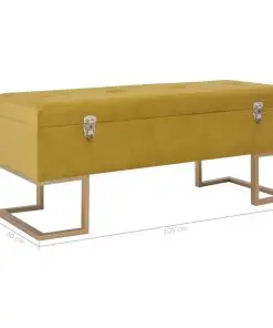 vidaXL Bench with Storage Compartment 105 cm Mustard Velvet
