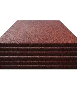 vidaXL Fall Protection Tiles 6 pcs Rubber 50x50x3 cm Red