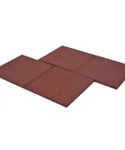 vidaXL Fall Protection Tiles 6 pcs Rubber 50x50x3 cm Red