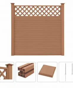 vidaXL Garden Fence with Trellis WPC 183×185 cm Brown