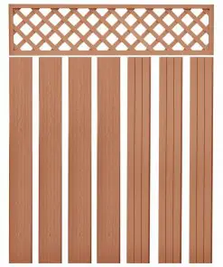 vidaXL Garden Fence with Trellis WPC 357×185 cm Brown