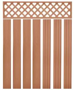 vidaXL Garden Fence with Trellis WPC 531×185 cm Brown