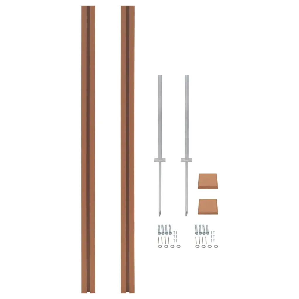 vidaXL Garden Fence with Trellis WPC 531×185 cm Brown