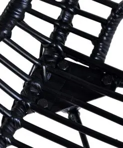 vidaXL Dining Chairs 6 pcs Black Natural Rattan