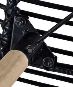 vidaXL Dining Chairs 6 pcs Black Natural Rattan