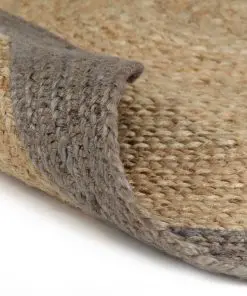 vidaXL Handmade Rug Jute with Grey Border 90 cm