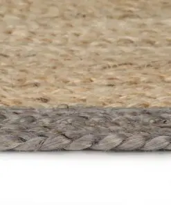 vidaXL Handmade Rug Jute with Grey Border 90 cm