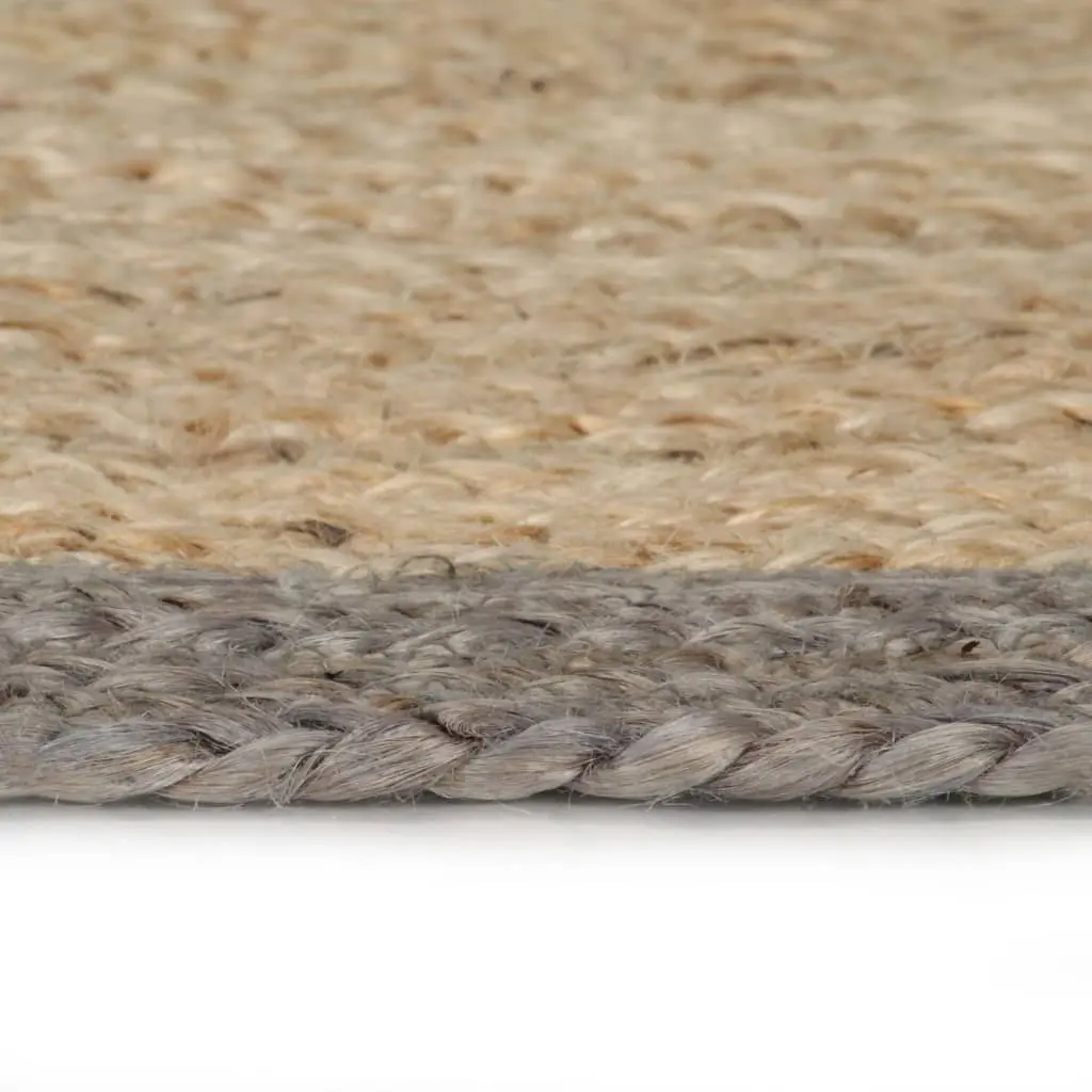 vidaXL Handmade Rug Jute with Grey Border 90 cm