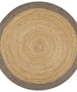 vidaXL Handmade Rug Jute with Grey Border 120 cm