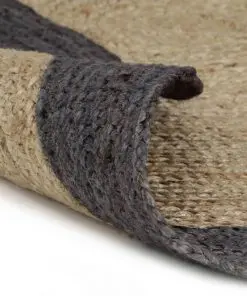 vidaXL Handmade Rug Jute with Dark Grey Border 90 cm