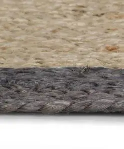 vidaXL Handmade Rug Jute with Dark Grey Border 90 cm