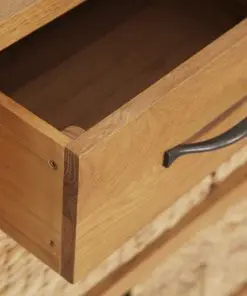 vidaXL Sideboard 90×33.5×83 cm Solid Oak Wood and Water Hyacinth