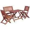 vidaXL 4 Piece Outdoor Dining Set for Children Solid Eucalyptus Wood