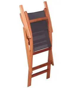 vidaXL Outdoor Chairs 4 pcs Grey Solid Eucalyptus Wood and Textilene
