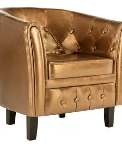 vidaXL Tub Chair Brown Faux Leather