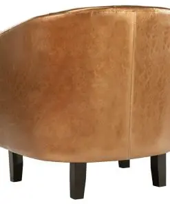 vidaXL Tub Chair Brown Faux Leather