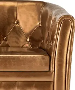 vidaXL Tub Chair Brown Faux Leather